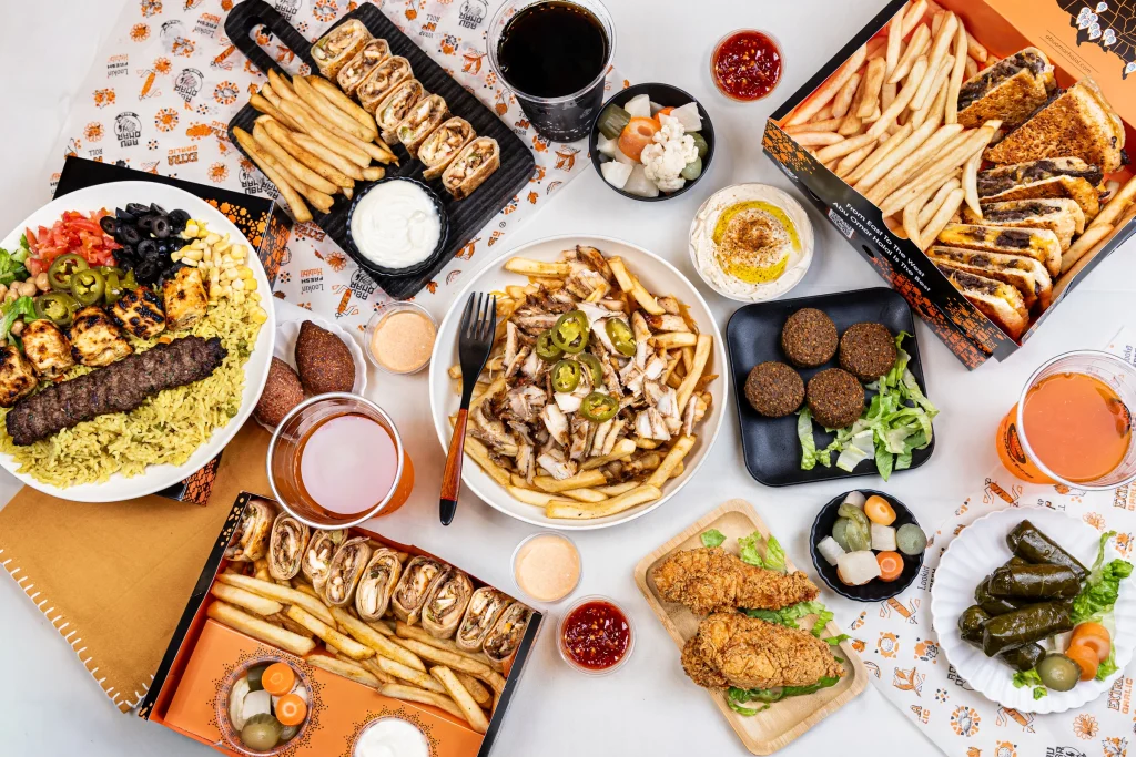 Abu Omar Halal catering spread for parties and special events