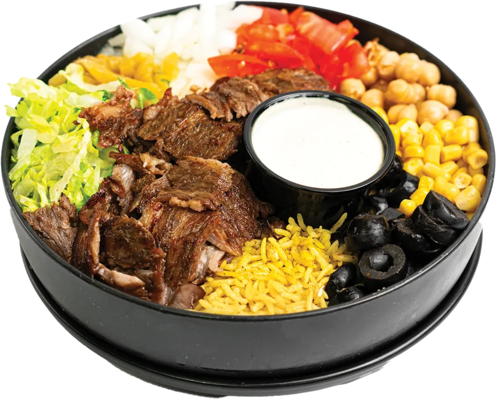 Abu Omar Halal Beef Shawarma Rice Bowl