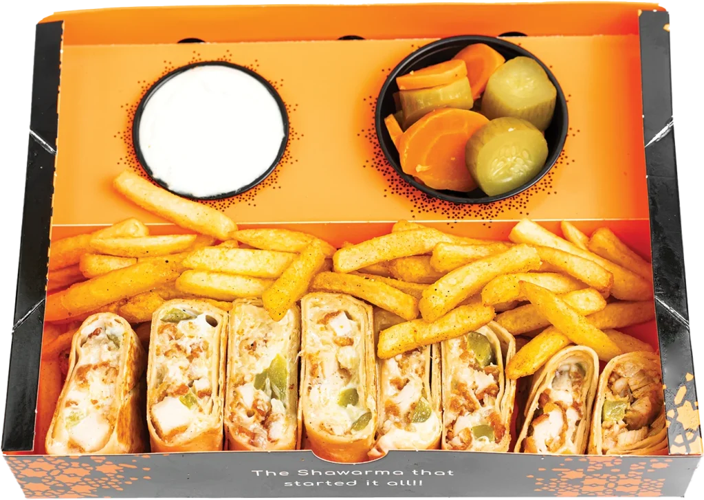 Pressed Arabi wrap of crispy chicken tenders with melted cheddar and pickles