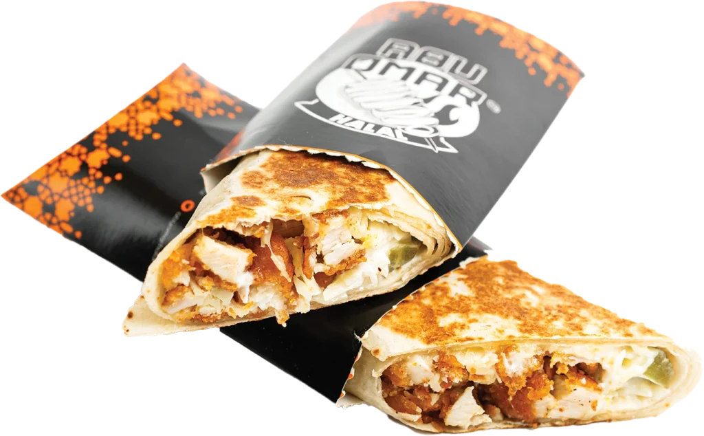 Chicken Zinger wrap with crispy chicken tenders, melted cheddar and pickles