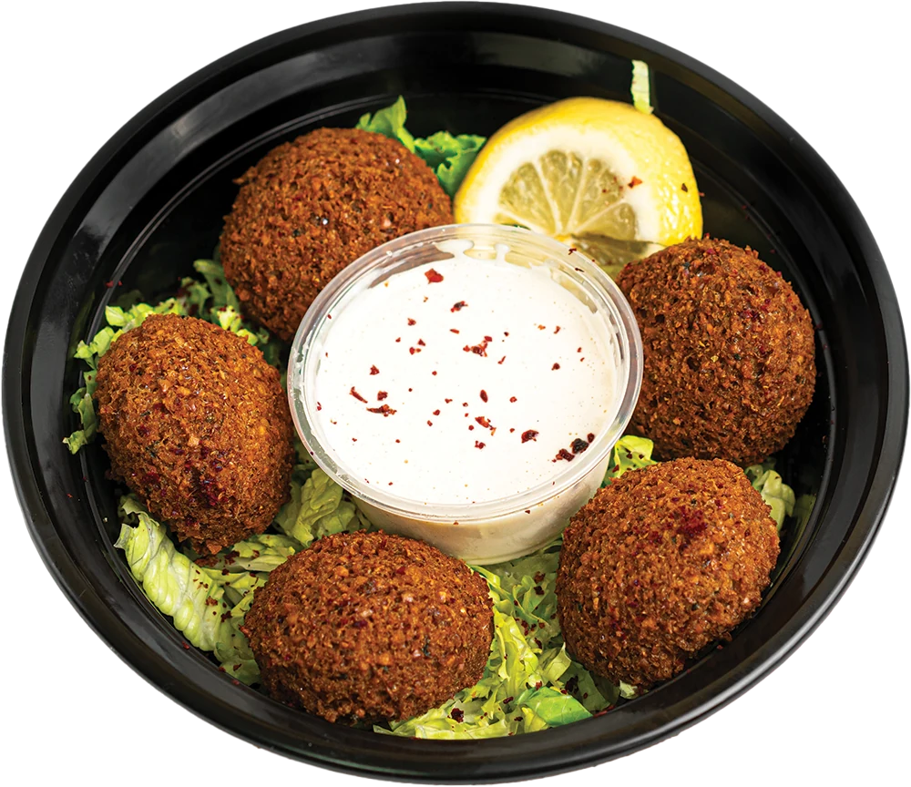 Deep-fried falafel balls made from chickpeas, fresh herbs and spices