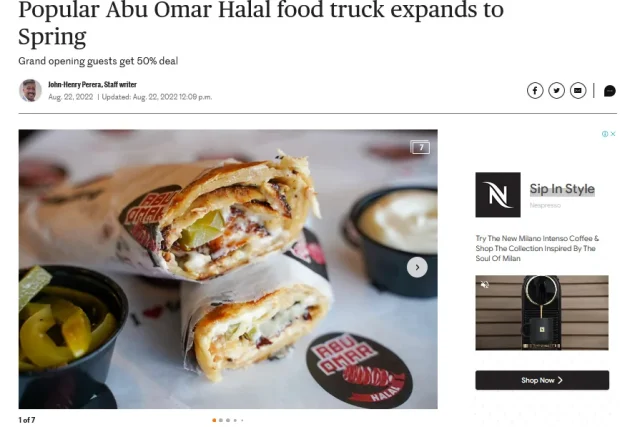 Image from the Houston Chronicle article “Popular Abu Omar Halal food truck expands to Spring”