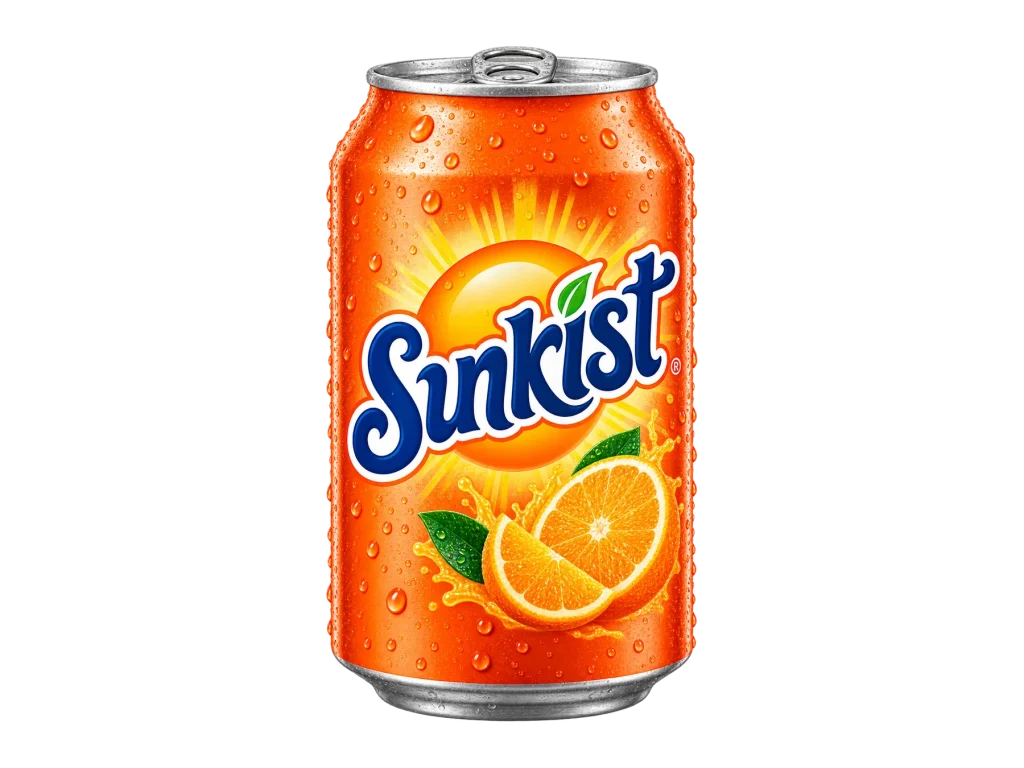 Sunkist orange soda can available at Abu Omar Halal
